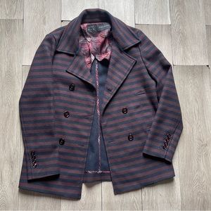 Zara Striped Navy and red Blazer Size M